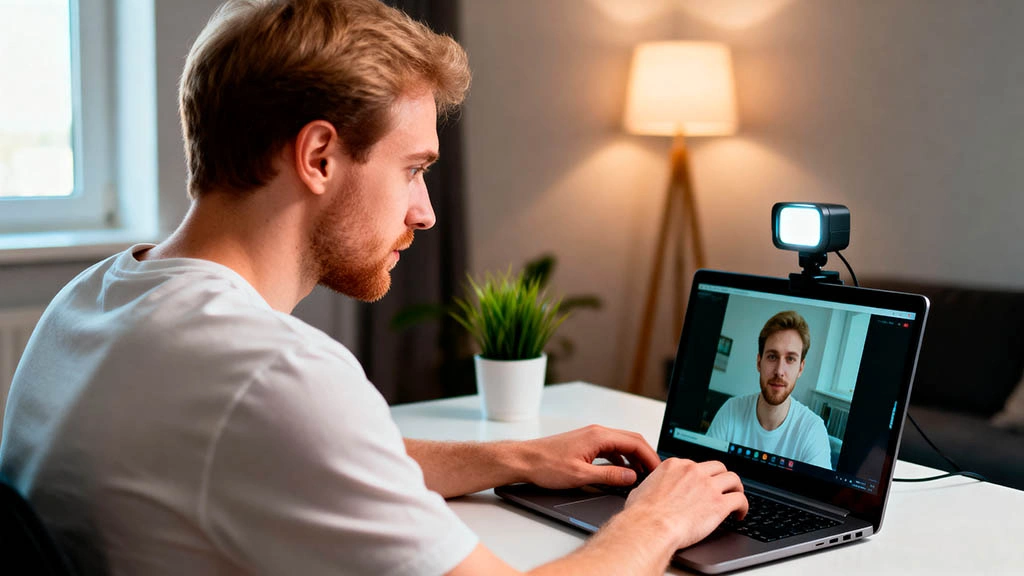 Testing simple webcam lighting setups at home