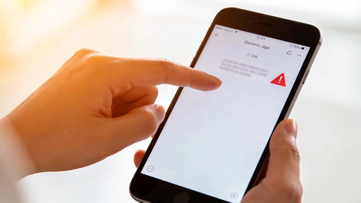 verify your account link phishing: suspicious verification message on a phone, clean realistic photo