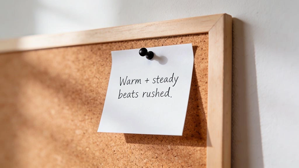 Story: “let’s move faster” — how early pressure kills trust (and what to say)